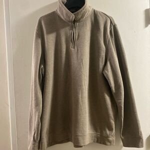 Croft & Barrow Beige Easy Care Fleece lined 1/4 zip mock sweatshirt